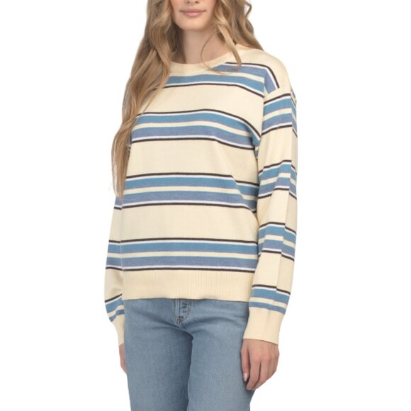 SUNDAY EDITION Butter Striped Pullover Sweater - Picture 1 of 2